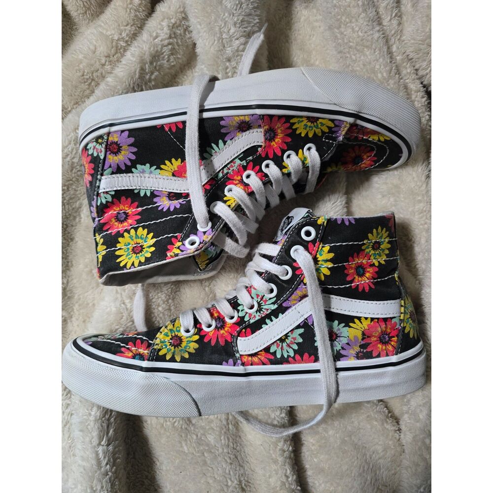 Vans Sk8-Hi Tapered Peace Floral High Top Sneakers Men 8 Women 9.5